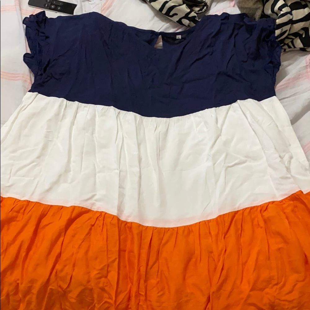Shien blue white and orange dress